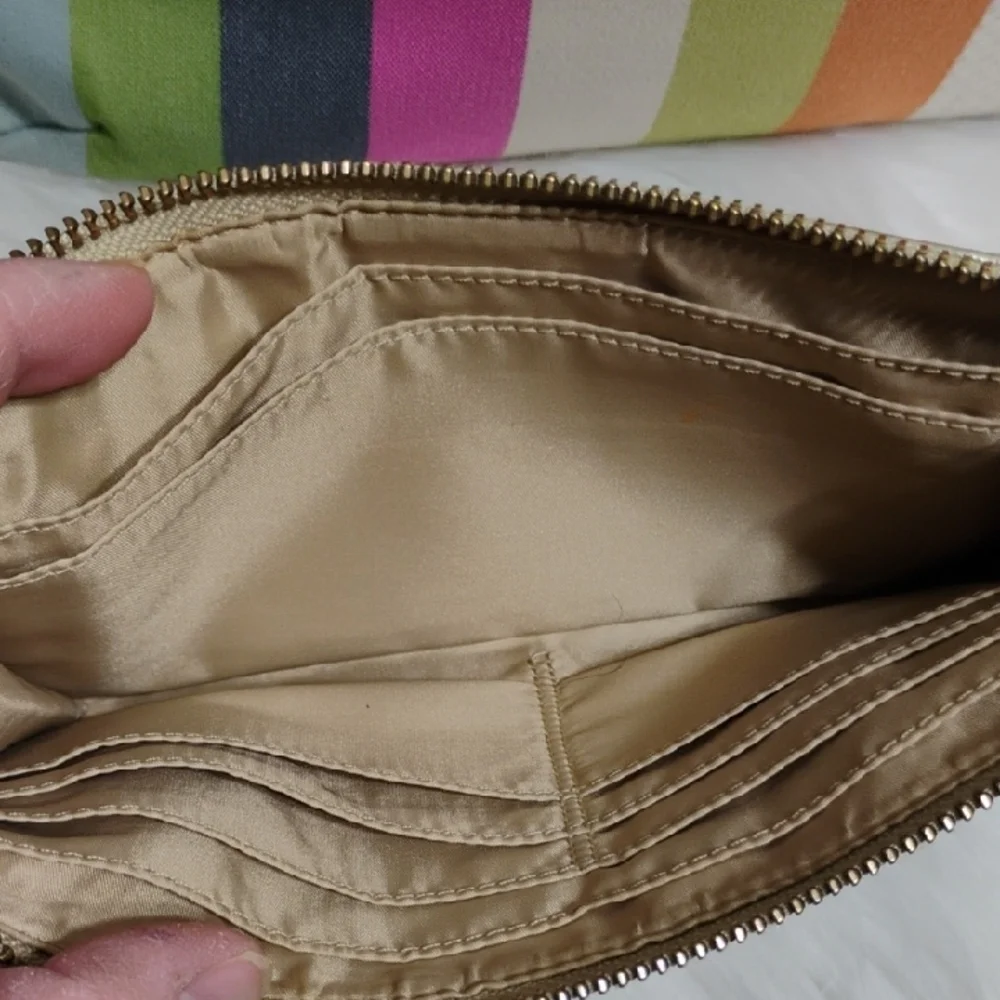 SALE! Coach Poppy Legacy Sequined Striped Shoulder Bag & Matching Wristlet - Picture 10 of 16